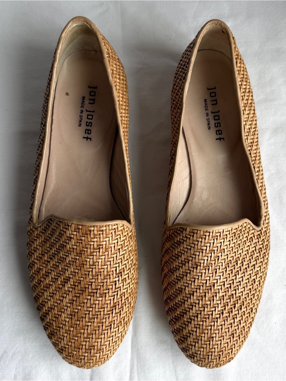 Jon Josef Gatsby Loafer Raffia Size 9M Made in Spain Beige Tan